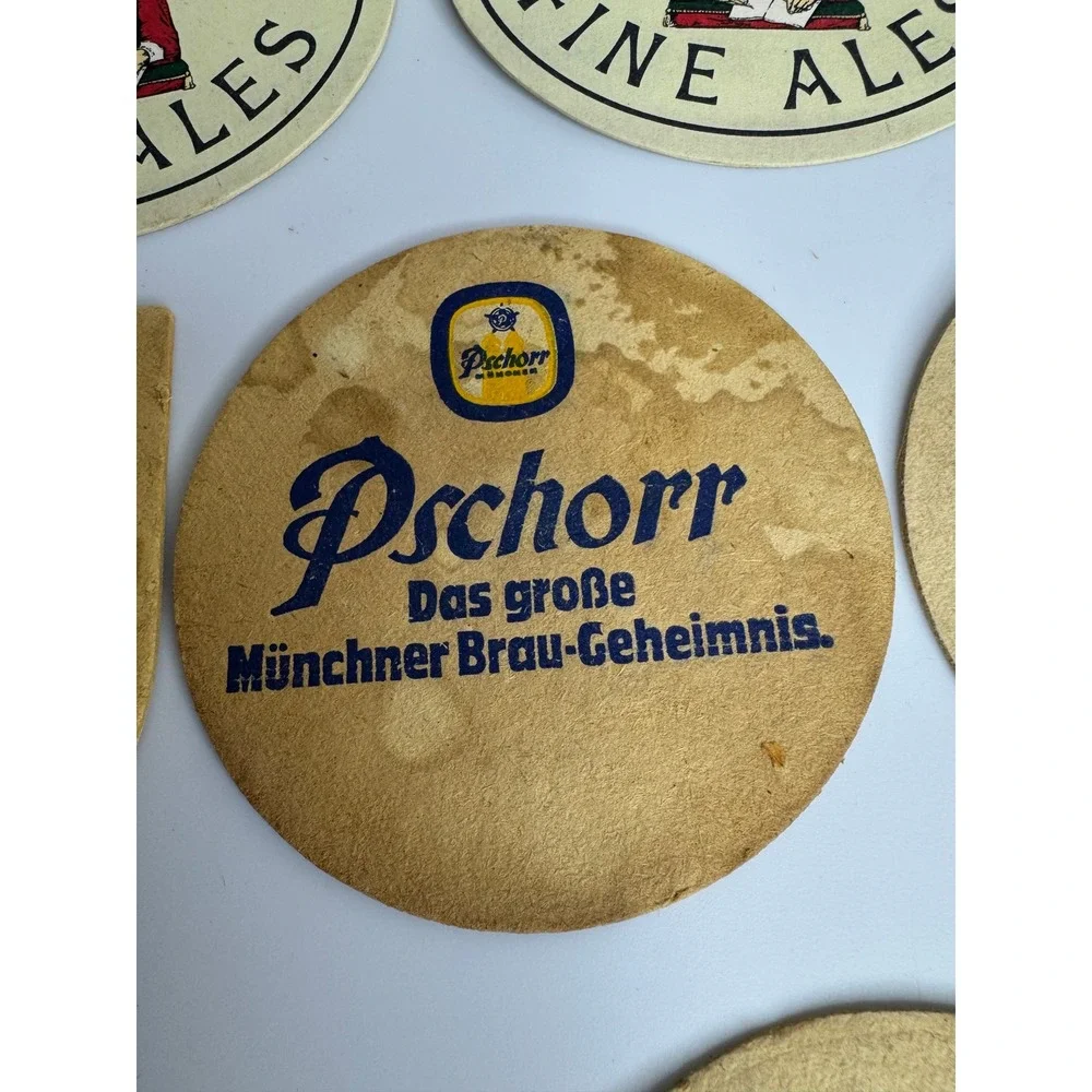 Vintage Beer Coaster Lot 13pc Hackerbrau Spaten Fine Ales Skol Lowengarten